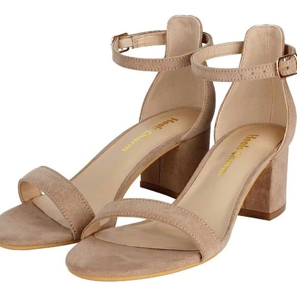 Womens Strappy Chunky Block Low Heeled Sandals Open Toe Ankle Strap size 12 NWOT - Picture 2 of 9